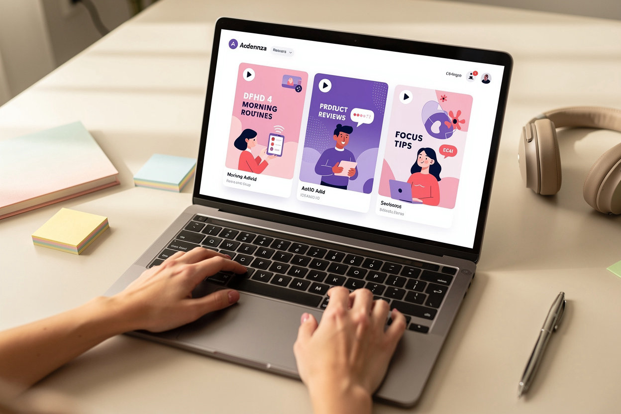 Addennza Video-Community: Praktische ADHD-Tipps und Produktbewertungen für Frauen in Berlin